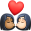 kiss: woman, woman, medium-dark skin tone, light skin tone on Facebook