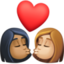 kiss: woman, woman, medium-dark skin tone, medium-light skin tone on Facebook