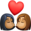 kiss: woman, woman, medium-dark skin tone, medium skin tone on Facebook