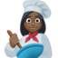 woman cook: dark skin tone on Facebook