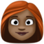 woman: dark skin tone, red hair on Facebook