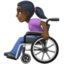 woman in manual wheelchair: dark skin tone on Facebook