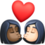 kiss: woman, woman, dark skin tone, light skin tone on Facebook