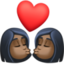 kiss: woman, woman, dark skin tone on Facebook