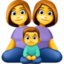 family: woman, woman, boy on Facebook