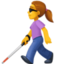 woman with white cane on Facebook