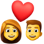 couple with heart: woman, man on Facebook