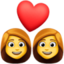 couple with heart: woman, woman on Facebook