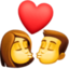 kiss: woman, man on Facebook