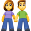 woman and man holding hands on Facebook