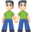 men holding hands: light skin tone on Facebook
