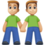men holding hands: medium-light skin tone on Facebook