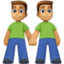 men holding hands: medium skin tone on Facebook