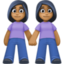 women holding hands: medium-dark skin tone on Facebook