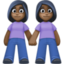 women holding hands: dark skin tone on Facebook
