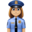woman police officer: medium-light skin tone on Facebook