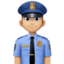 man police officer: medium-light skin tone on Facebook