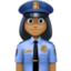 woman police officer: medium-dark skin tone on Facebook