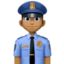 man police officer: medium-dark skin tone on Facebook