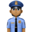 police officer: medium-dark skin tone on Facebook