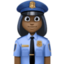 woman police officer: dark skin tone on Facebook