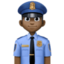 man police officer: dark skin tone on Facebook