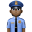 police officer: dark skin tone on Facebook