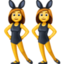 women with bunny ears on Facebook