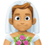 man with veil: medium skin tone on Facebook