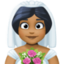 woman with veil: medium-dark skin tone on Facebook