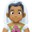 man with veil: medium-dark skin tone on Facebook