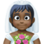 person with veil: dark skin tone on Facebook