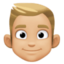 man: medium-light skin tone, blond hair on Facebook