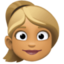 woman: medium skin tone, blond hair on Facebook