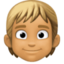 person: medium skin tone, blond hair on Facebook