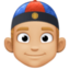 person with skullcap: medium-light skin tone on Facebook
