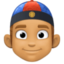 person with skullcap: medium skin tone on Facebook