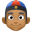 person with skullcap: medium-dark skin tone on Facebook