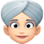 woman wearing turban: light skin tone on Facebook