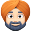 man wearing turban: light skin tone on Facebook