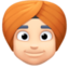 person wearing turban: light skin tone on Facebook