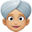 woman wearing turban: medium-light skin tone on Facebook