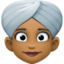 woman wearing turban: medium-dark skin tone on Facebook