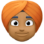 person wearing turban: medium-dark skin tone on Facebook