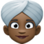woman wearing turban: dark skin tone on Facebook