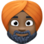 man wearing turban: dark skin tone on Facebook