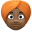person wearing turban: dark skin tone on Facebook