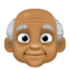 old man: medium-dark skin tone on Facebook