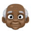 old man: dark skin tone on Facebook