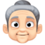 old woman: light skin tone on Facebook
